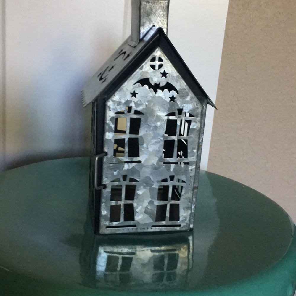 Galvanized Halloween tealight House